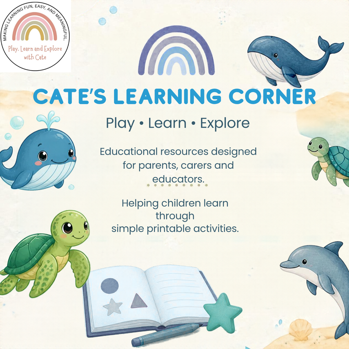 Ocean Animals Numbers 1–10 Workbook (Ages 2+)