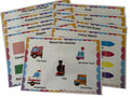 Printable busy book activity pages for children aged 2–5, including Match the Vehicles, Shapes, Colour Match and more — by Play, Learn and Explore with Cate